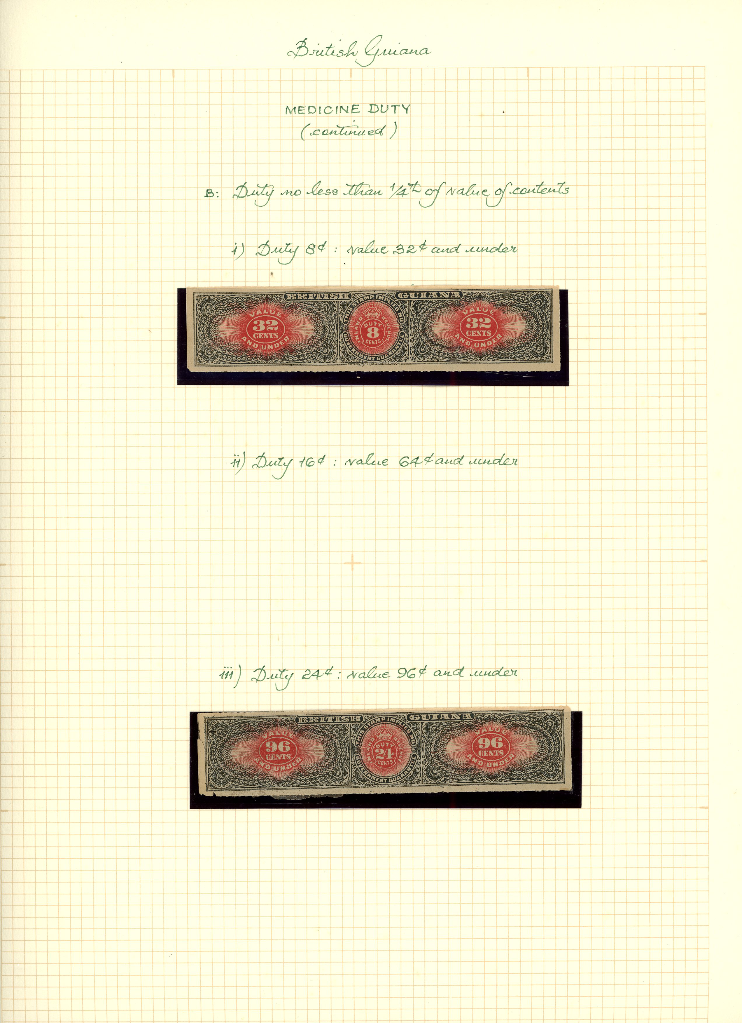 Medicine Duty: c.1910 8c and 24c red and...