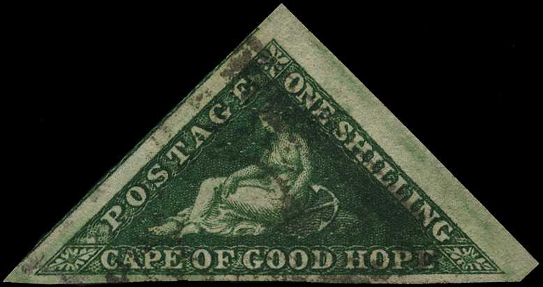 1858 1/- deep dark green, used with nice...