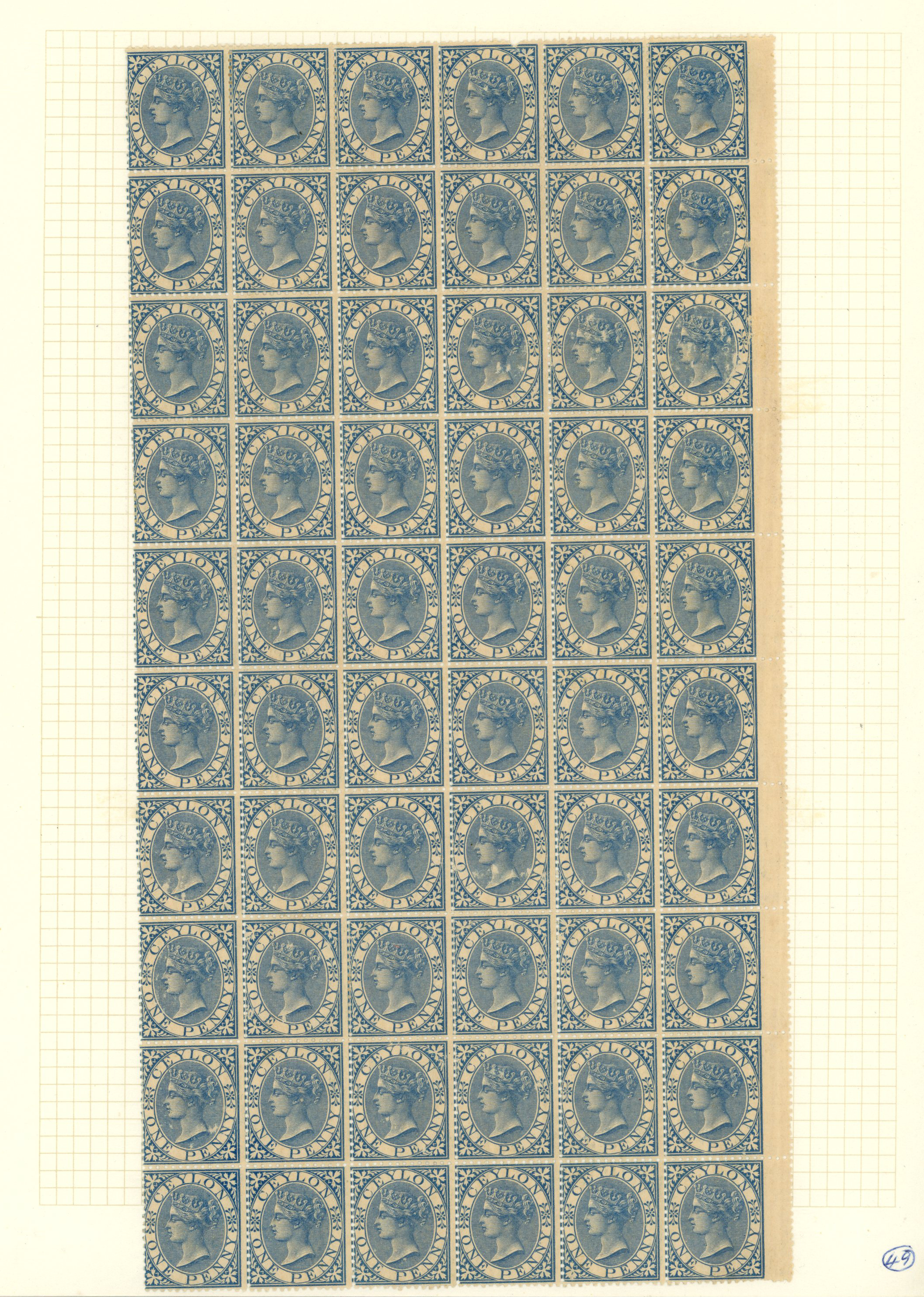 1866-68 watermark CC 1d blue (shades),...