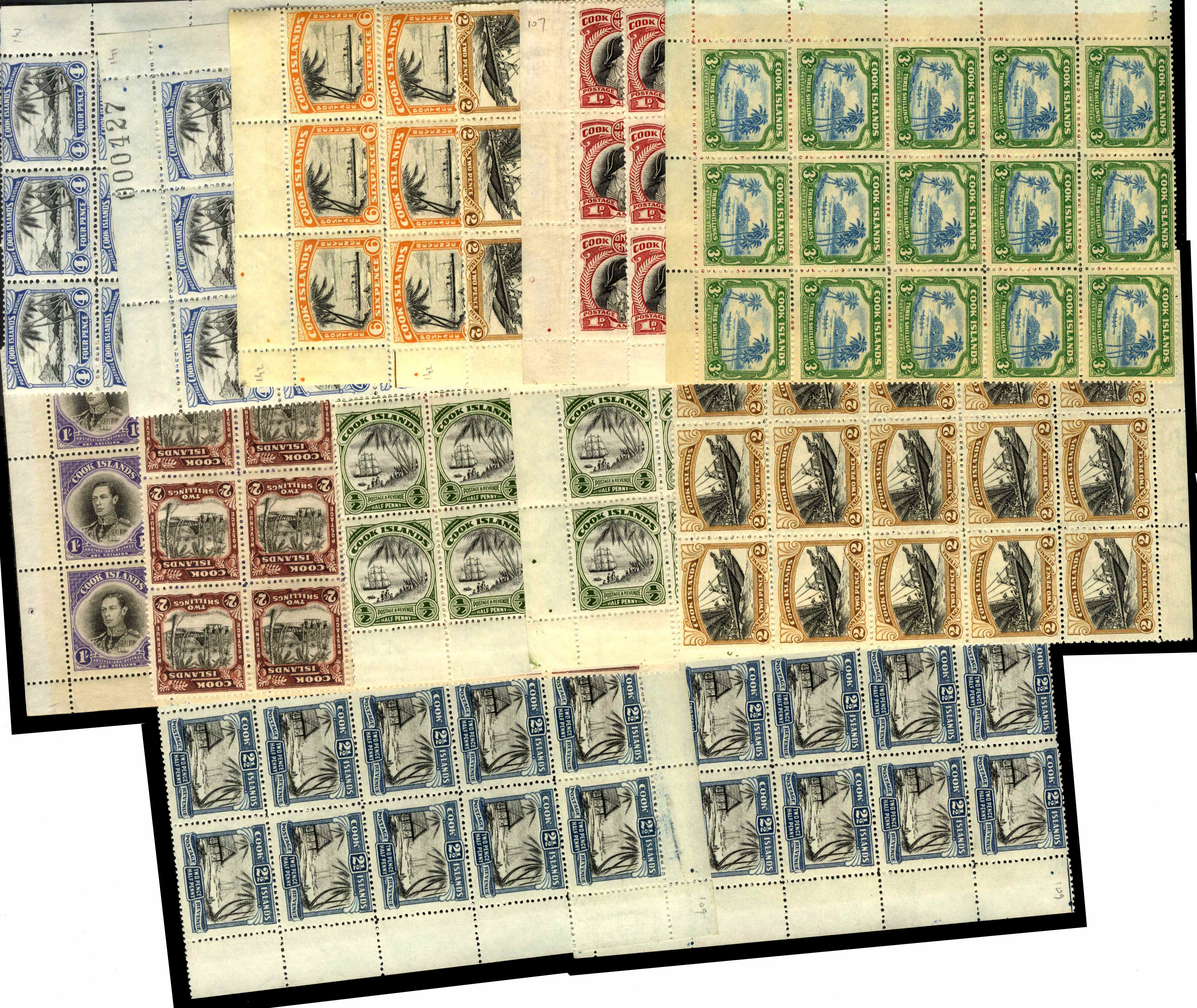 Cook Islands SG 107/142 blocks mint