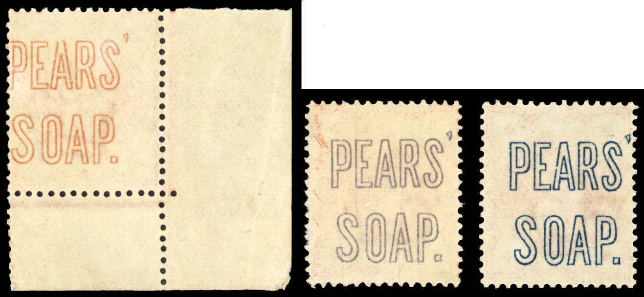 1887 ½d Vermilion. 'PEARS' SOAP.' advertisement on reverse group three