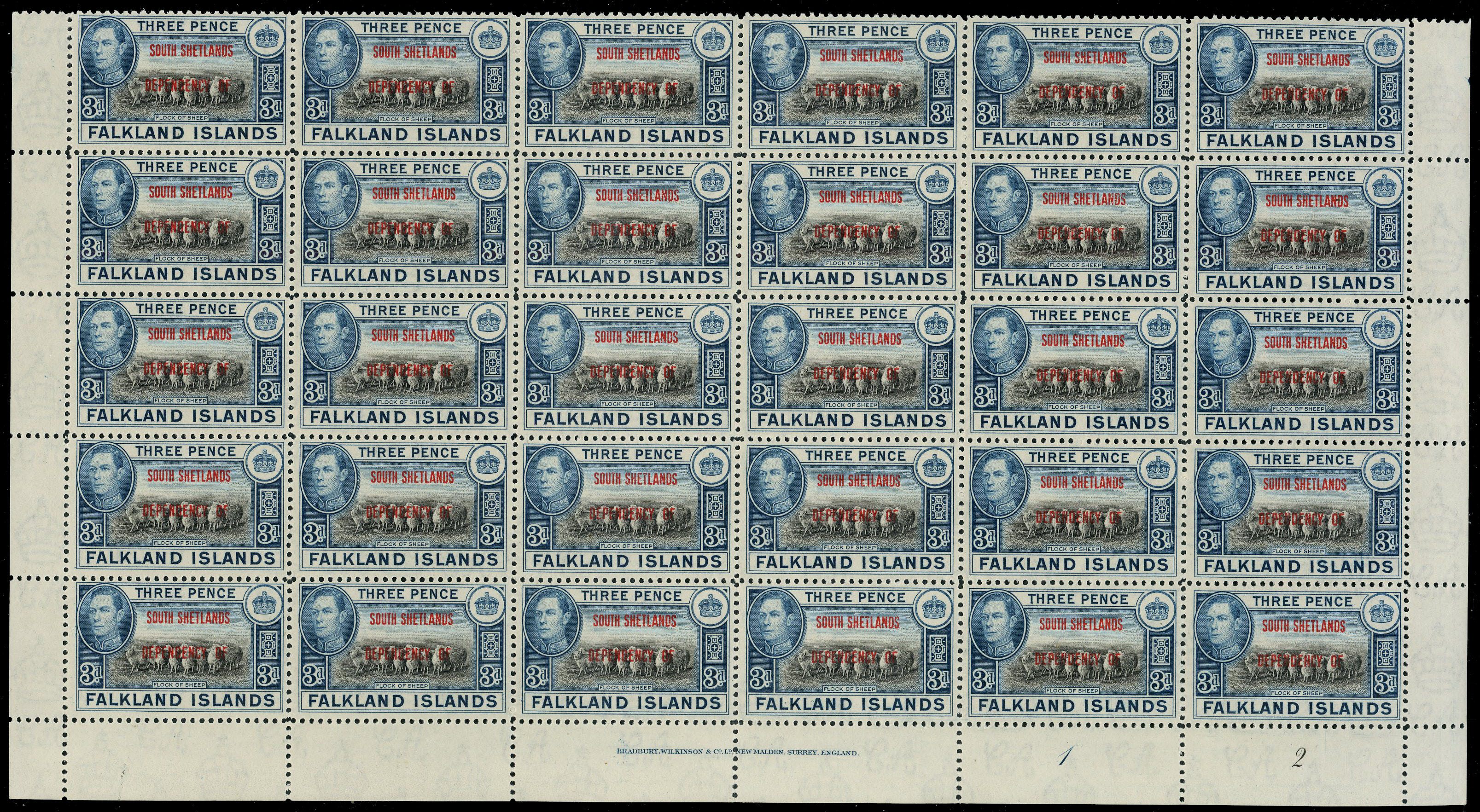 FID SG D4 half-sheet with Plate block mint