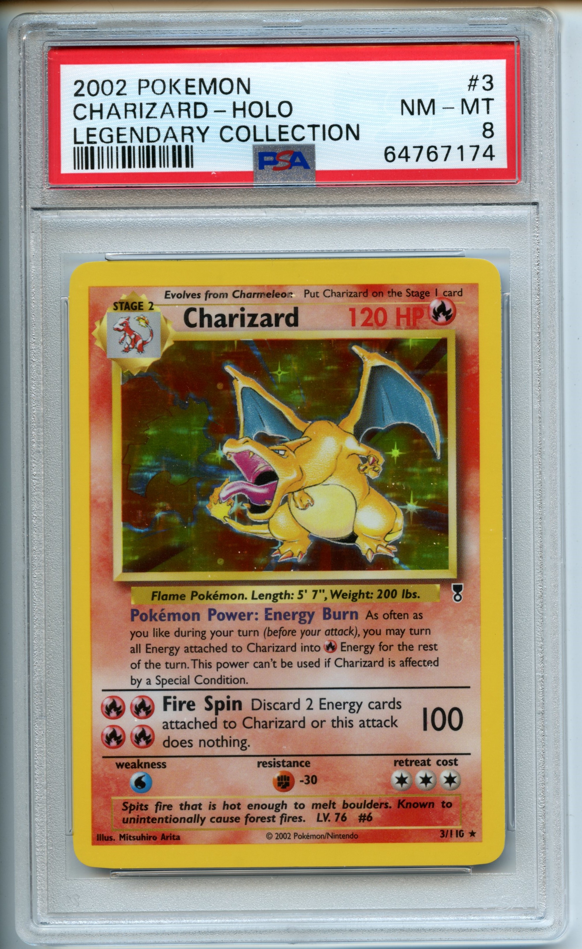 PSA 8 - Charizard - Holo Legendary Collection - PSA