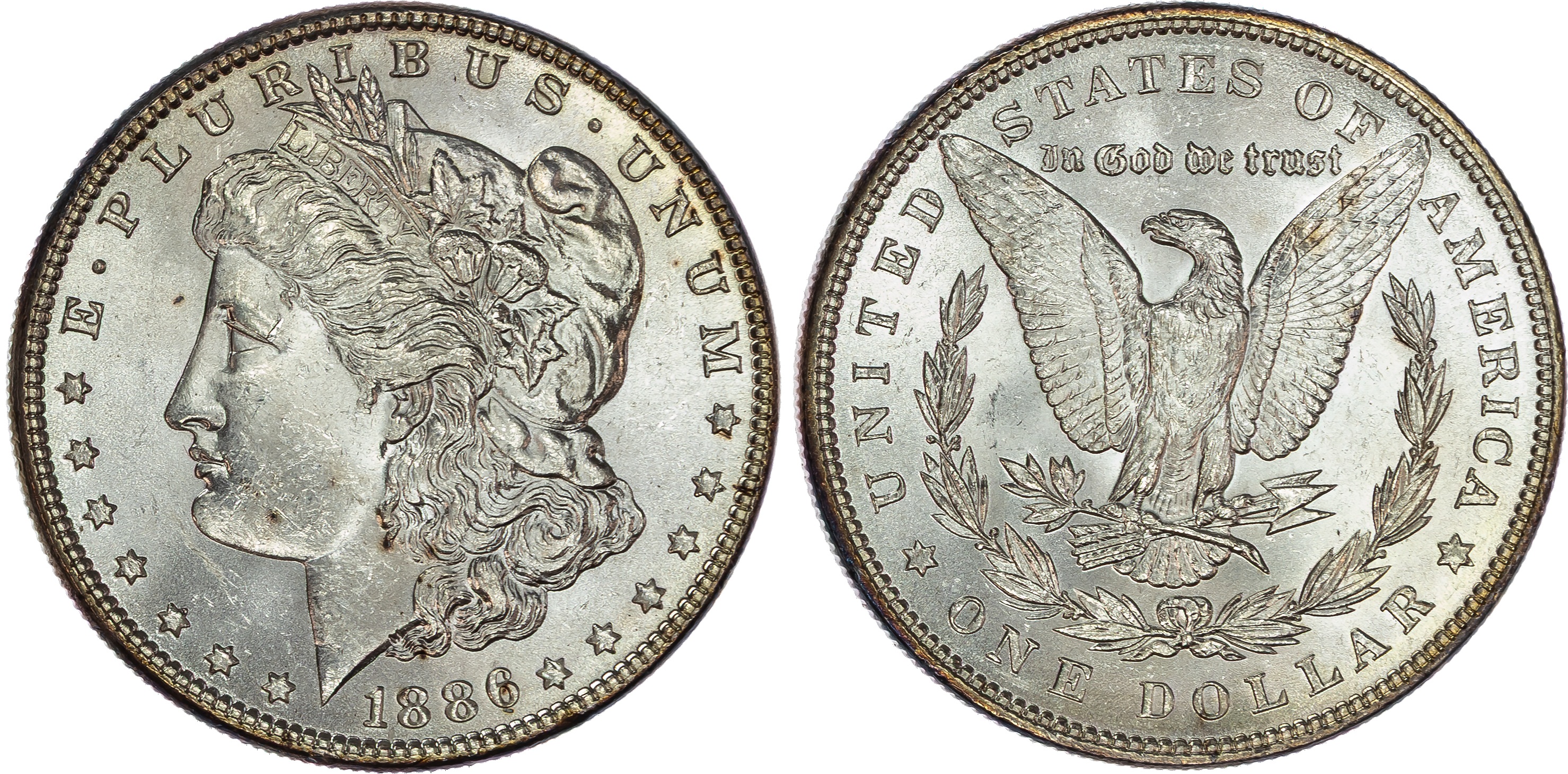 USA , silver Morgan Dollar, 1886, Philadelphia, 26.74g (KM 110). Uncirculated.…
