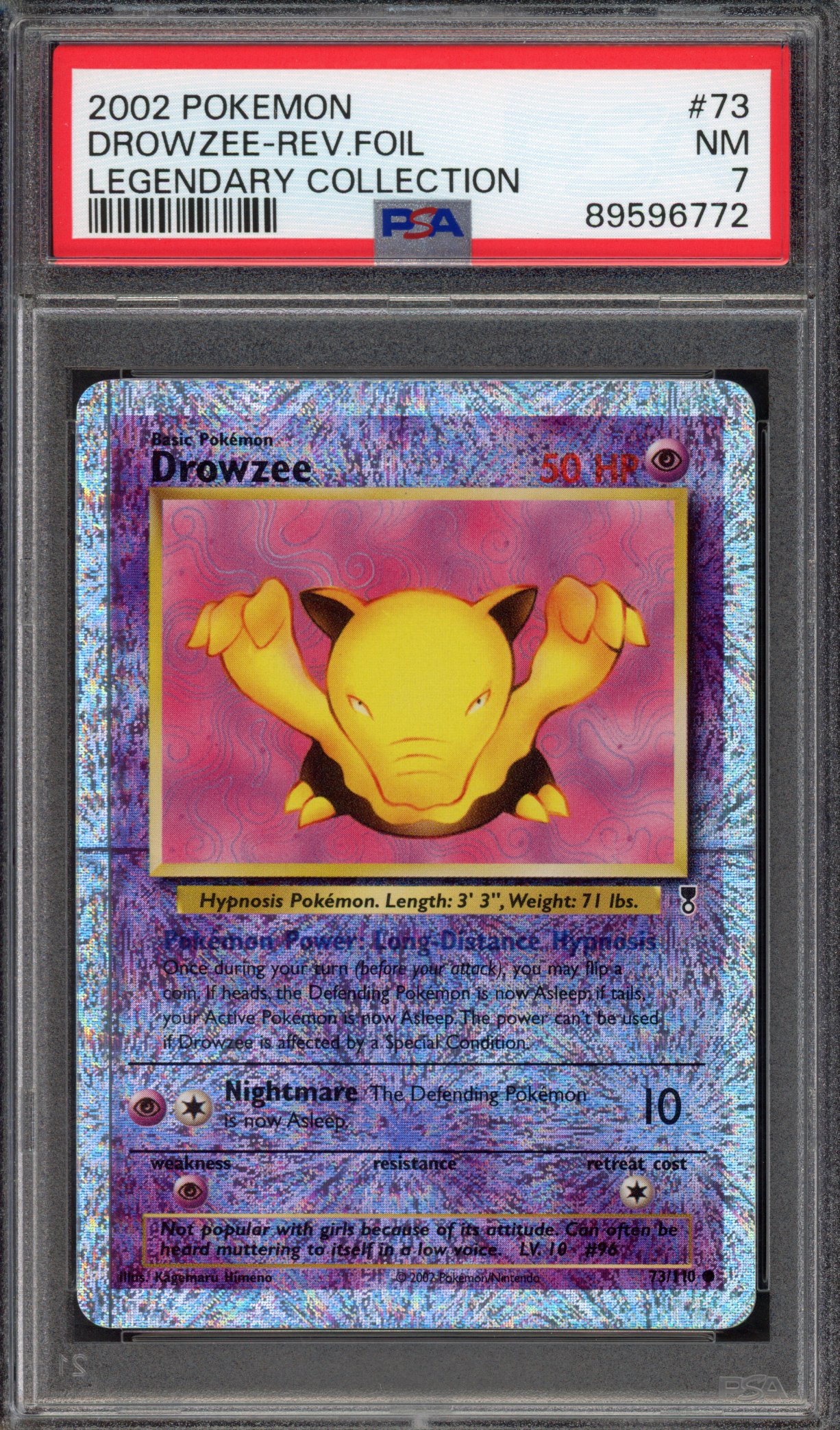 Pokémon TCG PSA 7 Drowzee 73 Reverse Foil, Legendary Collection