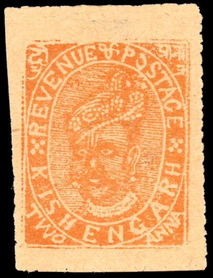 I.F.S Kishangarh SG 30a 2a dull orange on laid paper unused 