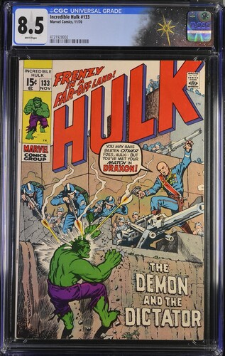 Incredible Hulk #133 CGC 8.5 Roy Thomas story and Herb Trimpe cover (Marvel Comics, 1970) White pages