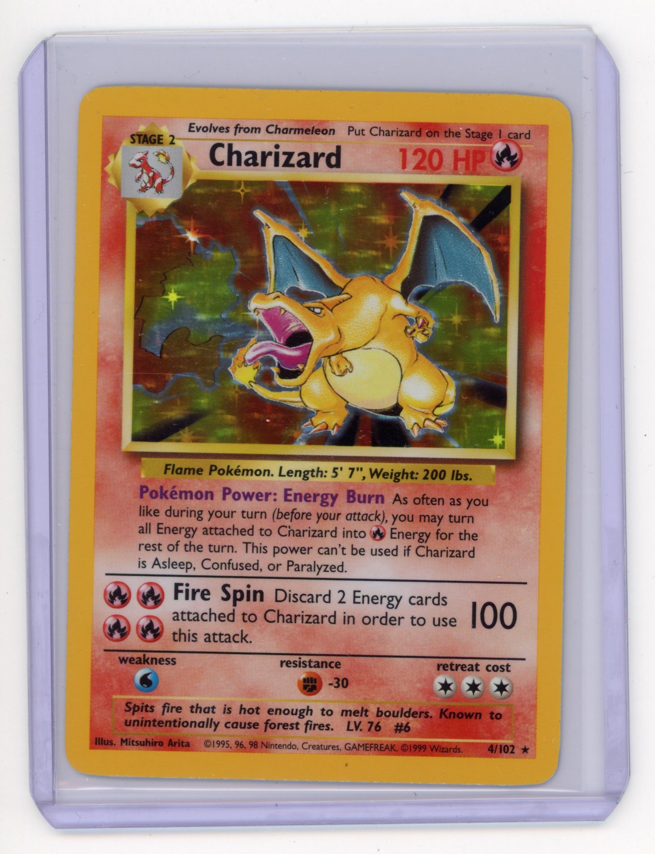 Charizard #4 Holo - Base Set 1999 (LP)