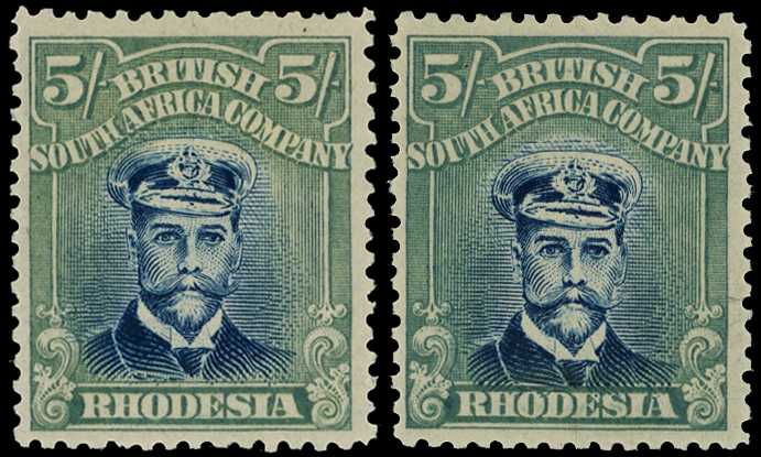 1918-21 5/- Head Die IIIB, perf 14, toned...