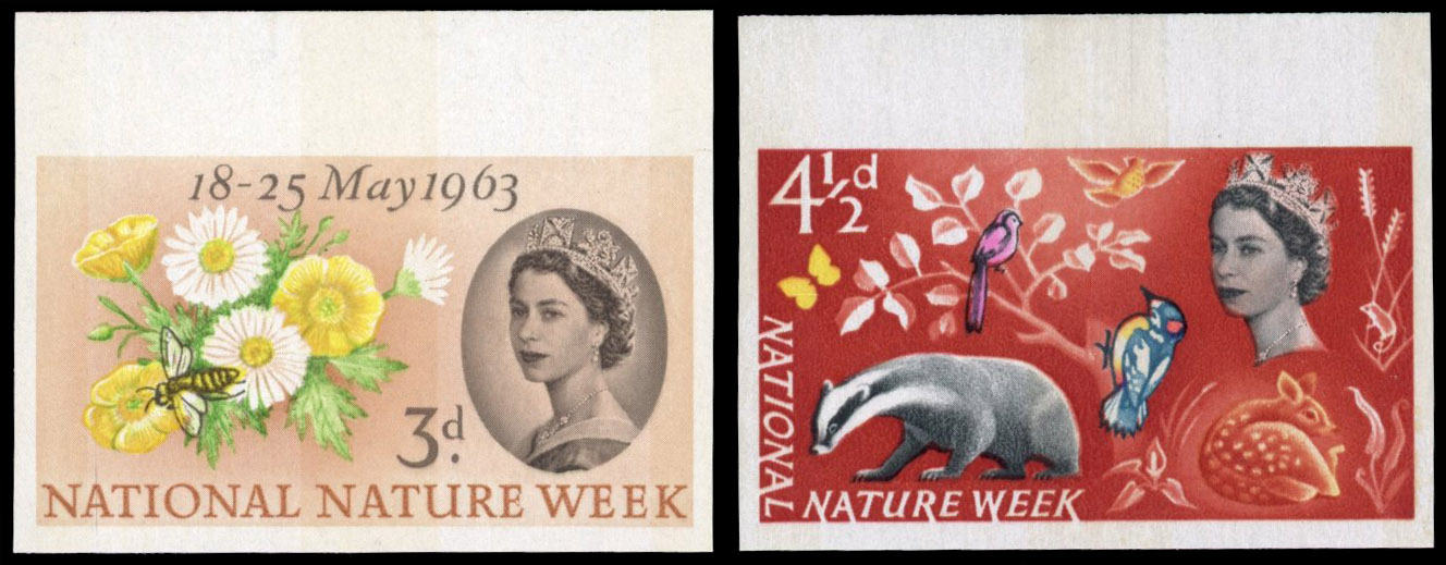 Great Britain 1963 3d-4½d National Nature Week, Set of Two, BPMA Imprimatur, SG 637/8p
