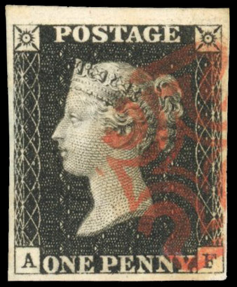 GB 1d Plate 6 (AF) used