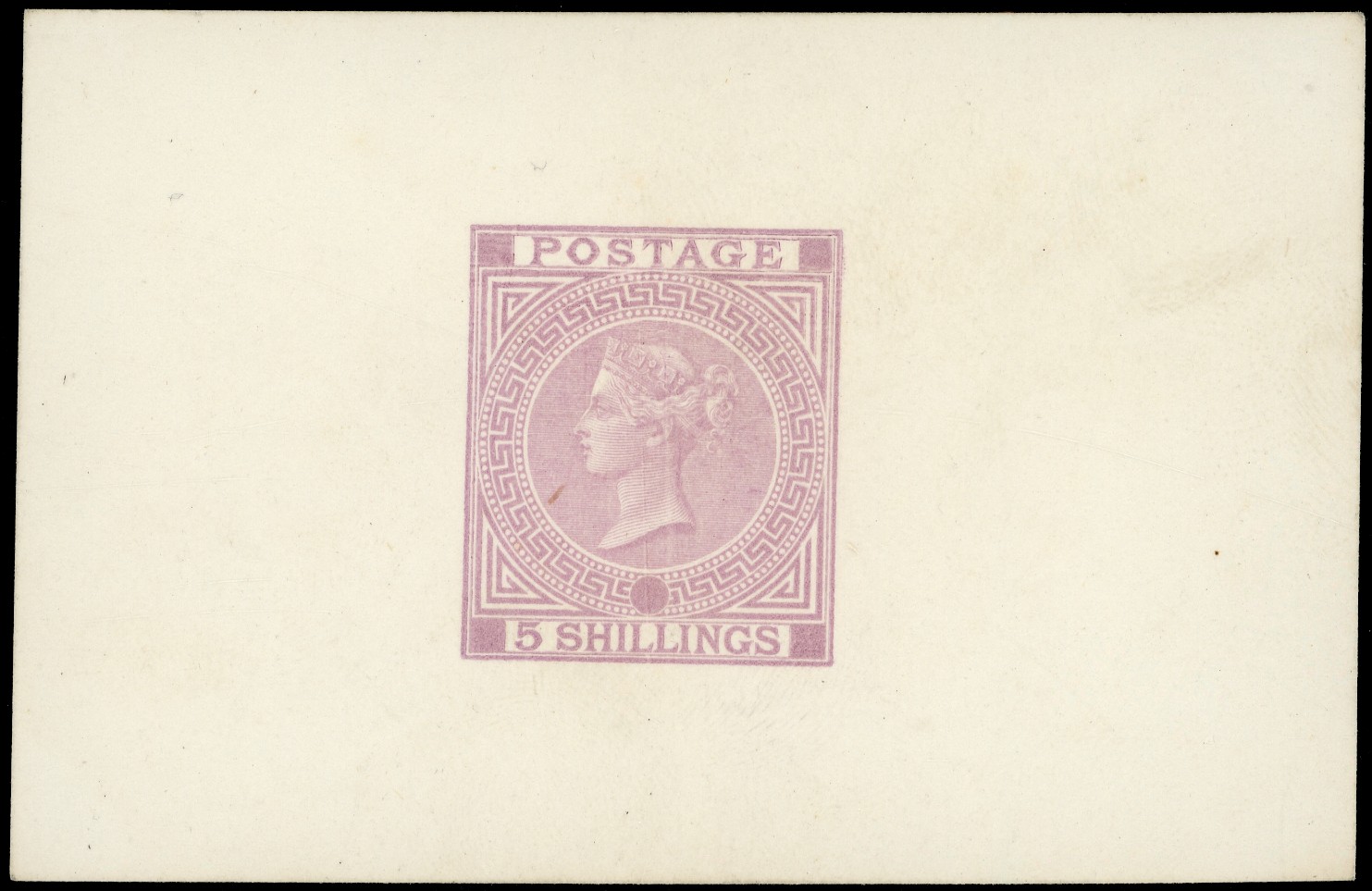 1870 5s Die proof printed in mauve on white matt card