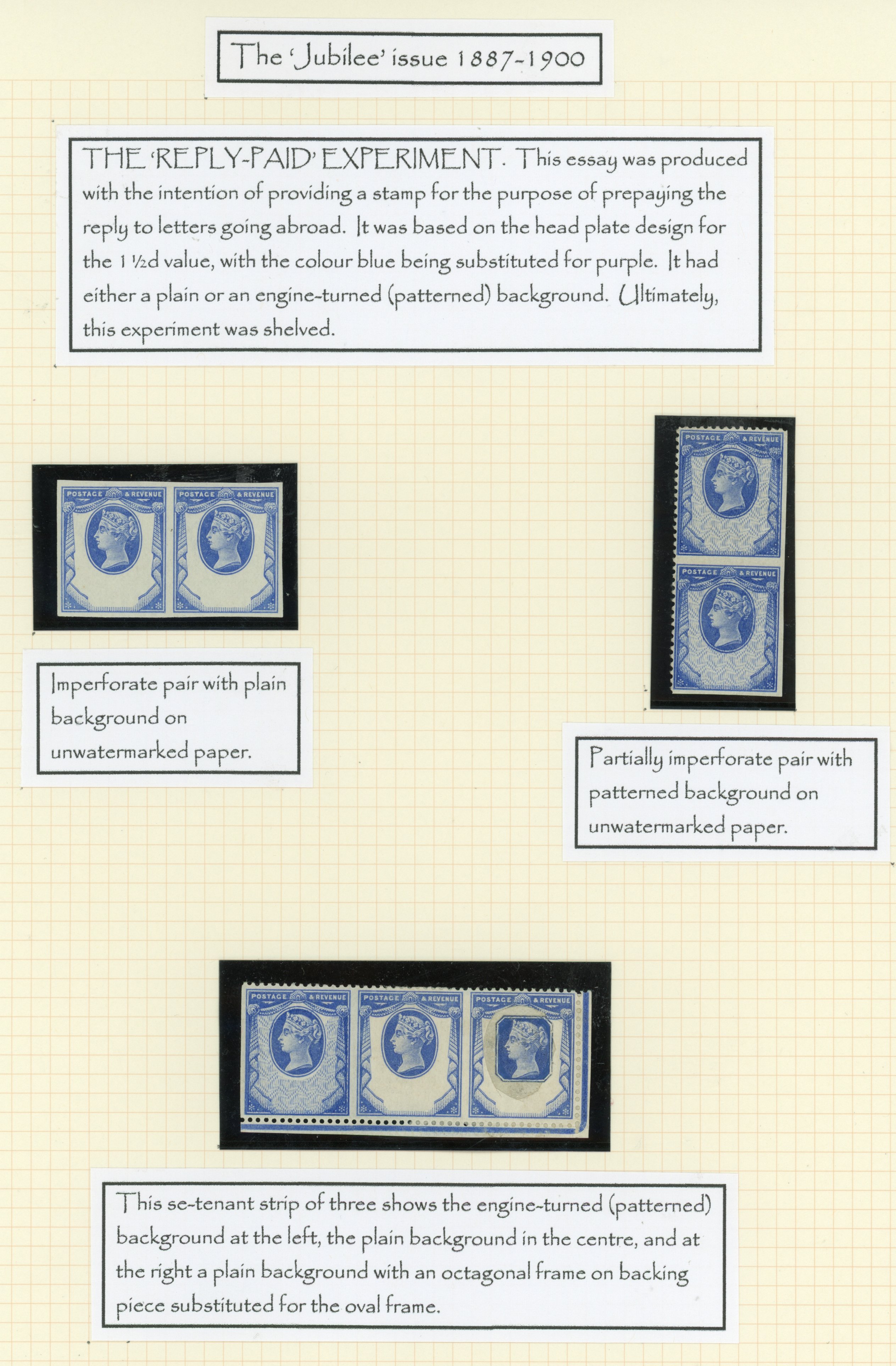 GB 1894 Reply Paid essay group, SG 198var