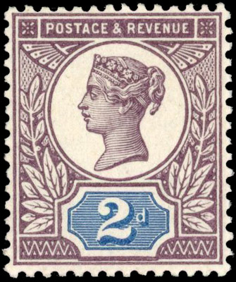 GB SG 200 1899 2d Jubilee Colour Trial in purple and deep blue
