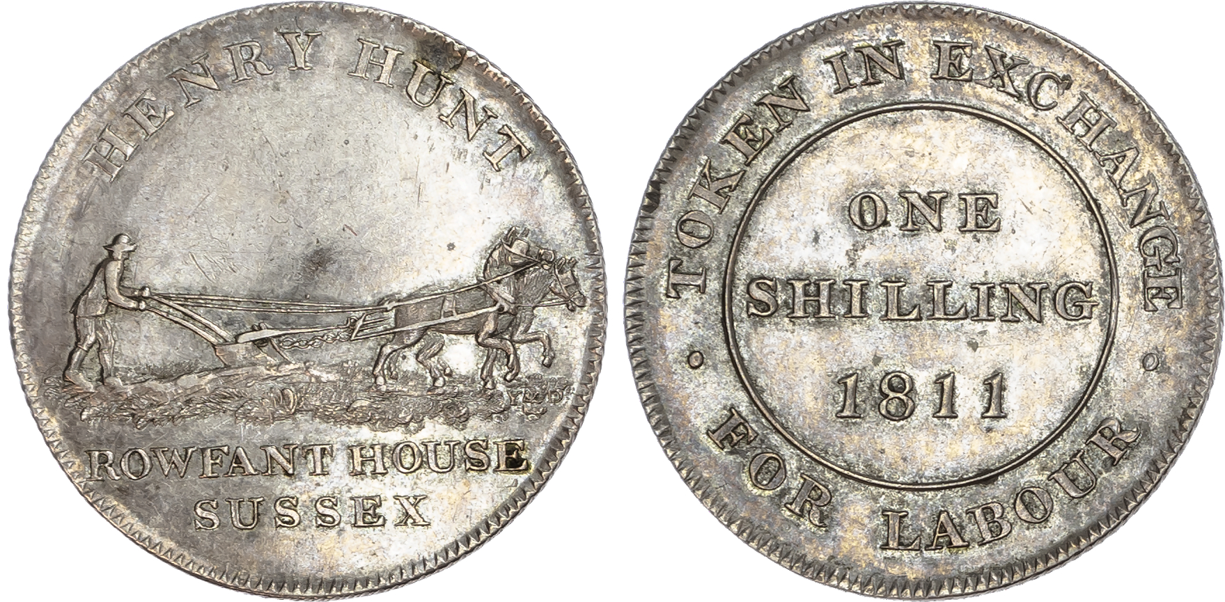Sussex, Rowfant. Henry Hunt, silver shilling, 1811. 