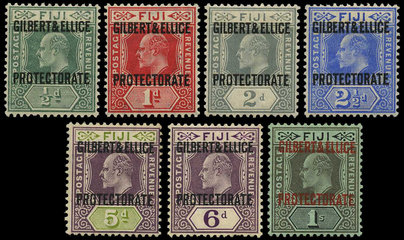 1911 set of seven overprints on Fiji, part...