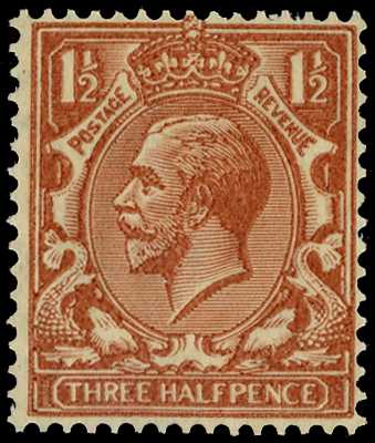 1924-26 1½d red-brown variety 'PRINTED ON...