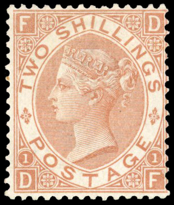 1880 2s brown, very fine and fresh unused o.g. example