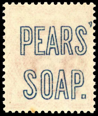 1887-92 ‘Jubilee’ ½d orange with ‘PEARS’ SOAP' advert on reverse in blue