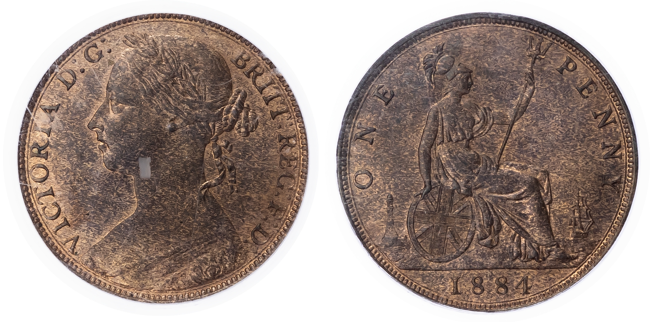 Victoria (1837-1901), Bronze Penny, 1884, CGS Unc 80
