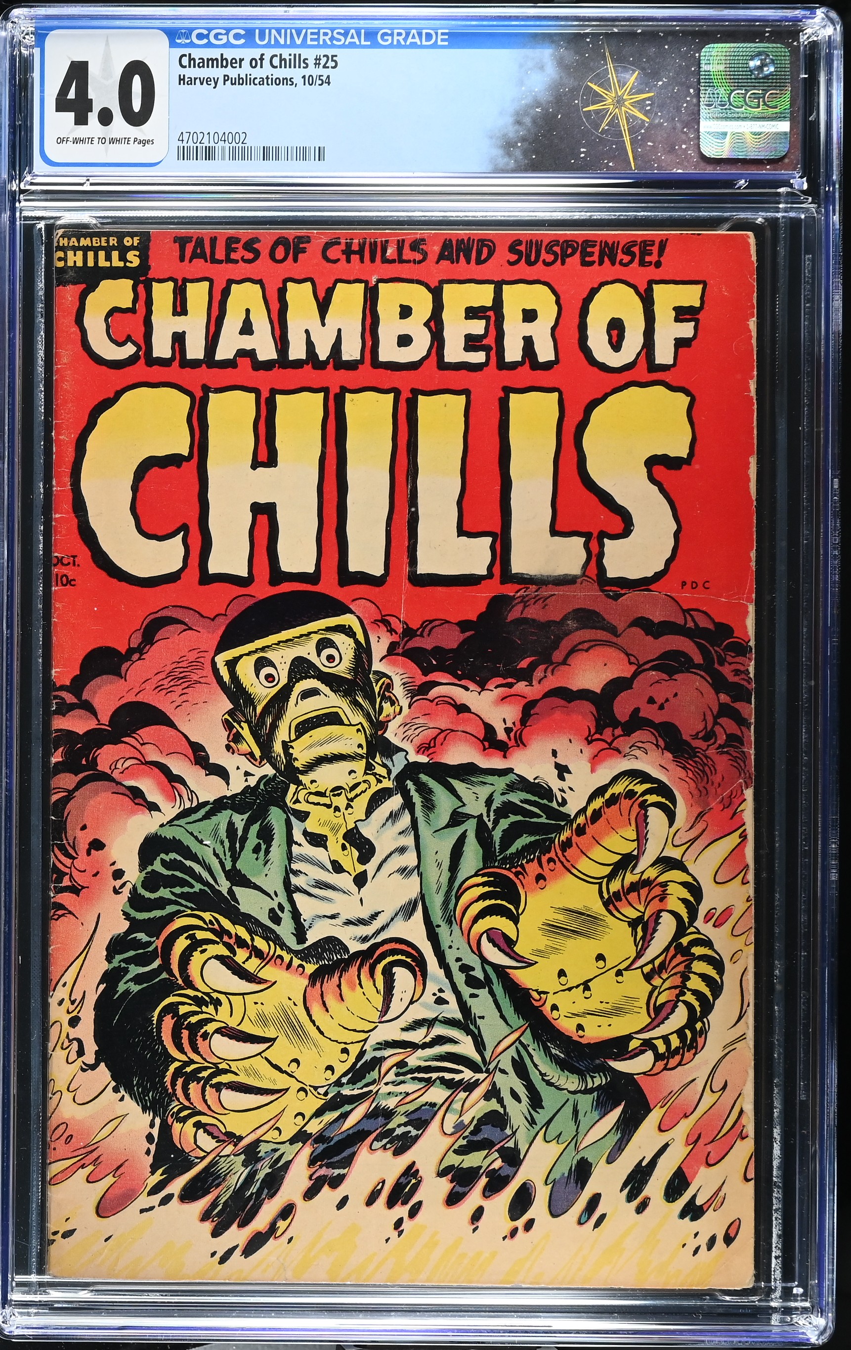 Chamber of Chills Magazine #25 CGC 4.0 Cover by Lee Elias (Harvey, 1954) Off White to White Pages