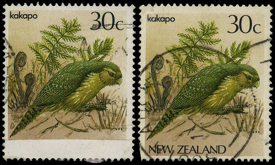 1982-89 30c Kakapo, variety 'PARTIAL...