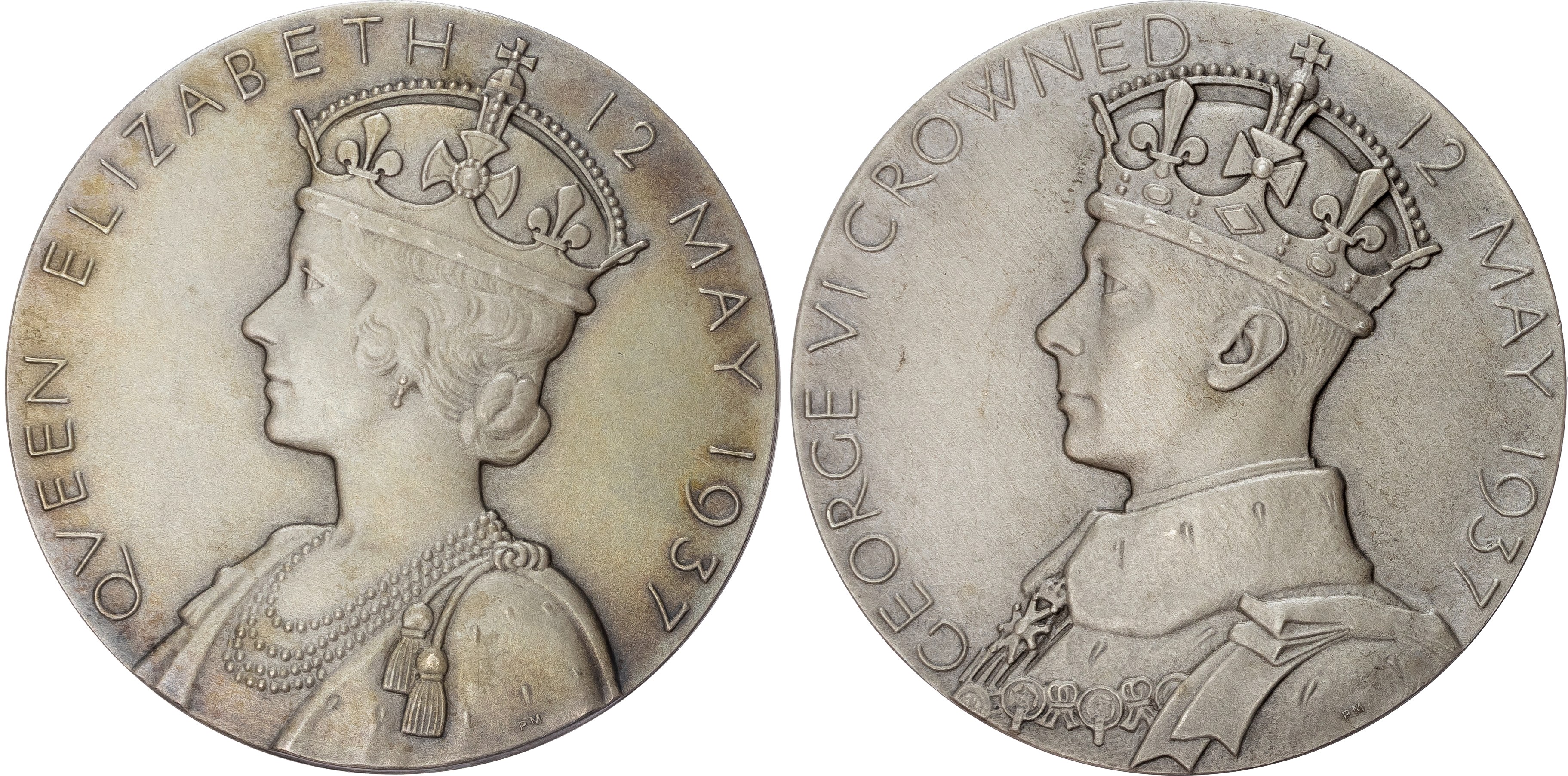 George VI (1936-1952) Coronation, 1937, large Silver Medal (57mm/92.92gm) by P. Metcalfe. 