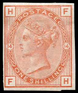 1881 1s orange-brown Pl.14. Very fine...