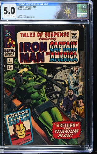 Tales of Suspense #81 CGC 5.0 "The Return of the Titanium Man!" (Marvel Comics, 1966) Off-white to white pages