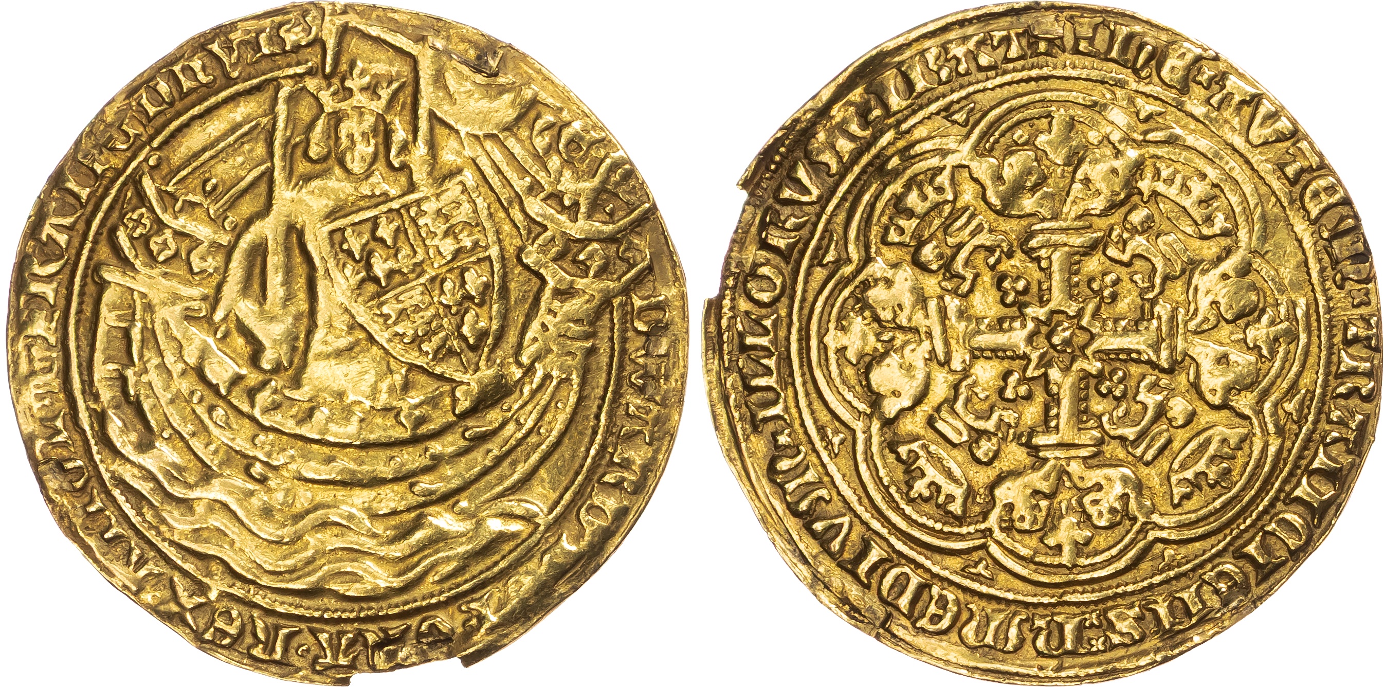 Edward III (1327-1377), AV Noble, Pre-Treaty Period (1351-1361), Tower (London) mint, mm. cross 3 (1356-1361).