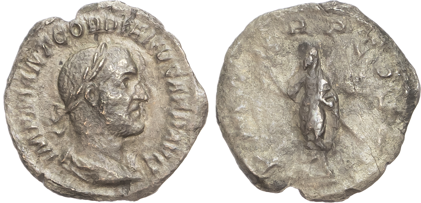 Gordian I (AD 238), AR Denarius, Rome, March-April AD 238, 1.84g. 
