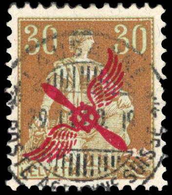 Switzerland 1919 30c 'propeller' used
