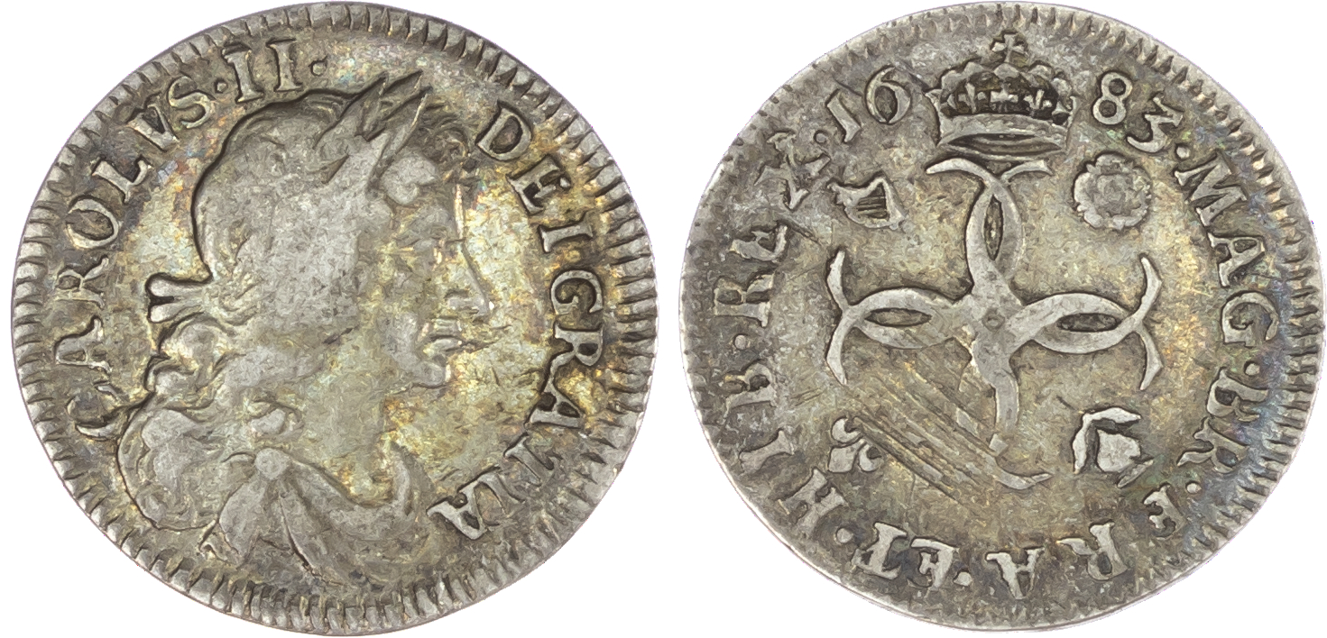 Charles II (1660-85), Maundy Set, 1683, Fourpence, Threepence, Twopence and Penny, laureate and draped bust right, legend