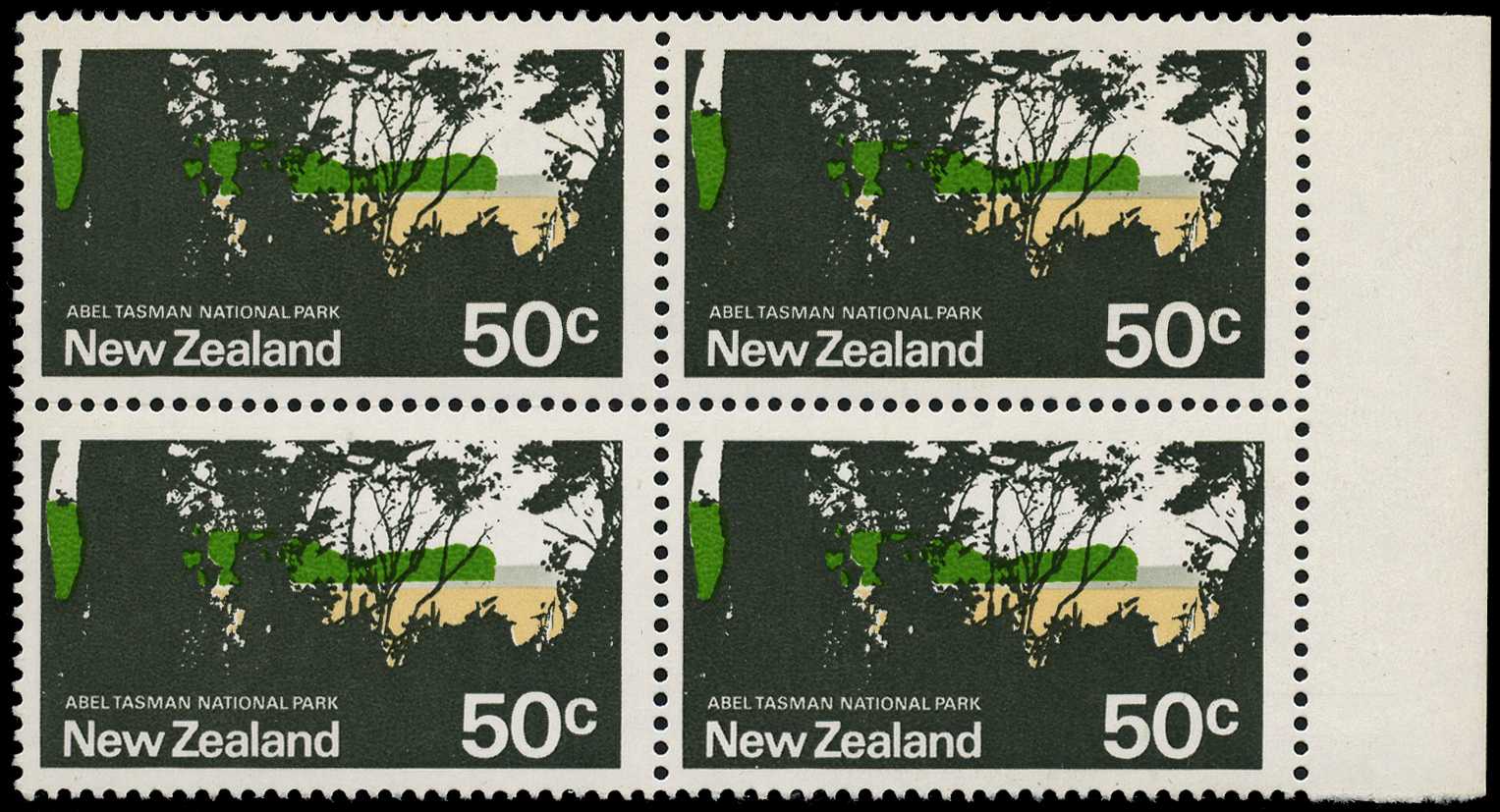 1970-76 50c multicoloured, right marginal...