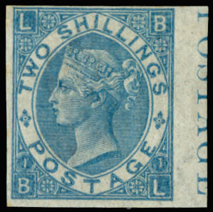 GB 1867 SG 118 2s blue imprimatur