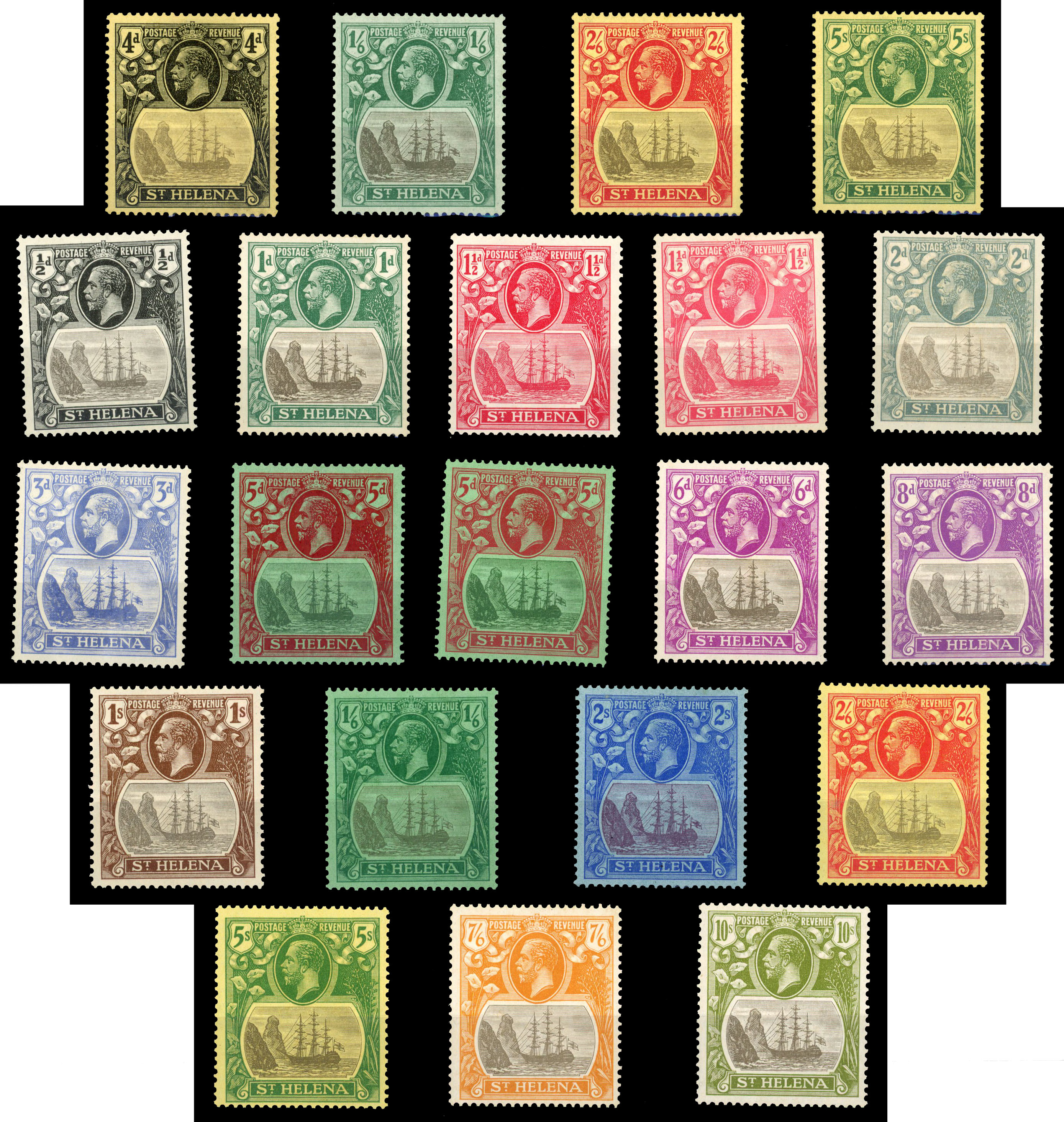 Mint selection on Hagners 1912 to 3s, 1922-37 4d to 5s wmk multiple Crown and ½d to 10s, good to fine o.g. (48) SG 92/151