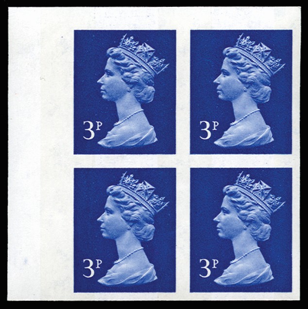 1972 3p Ultramarine (2 bands FCP/GA). Very fine...