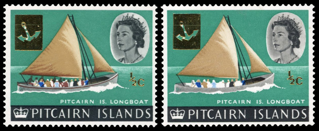 Pitcairn Islands SG 69a 1967 ½c on ½d deep brown omitted mint