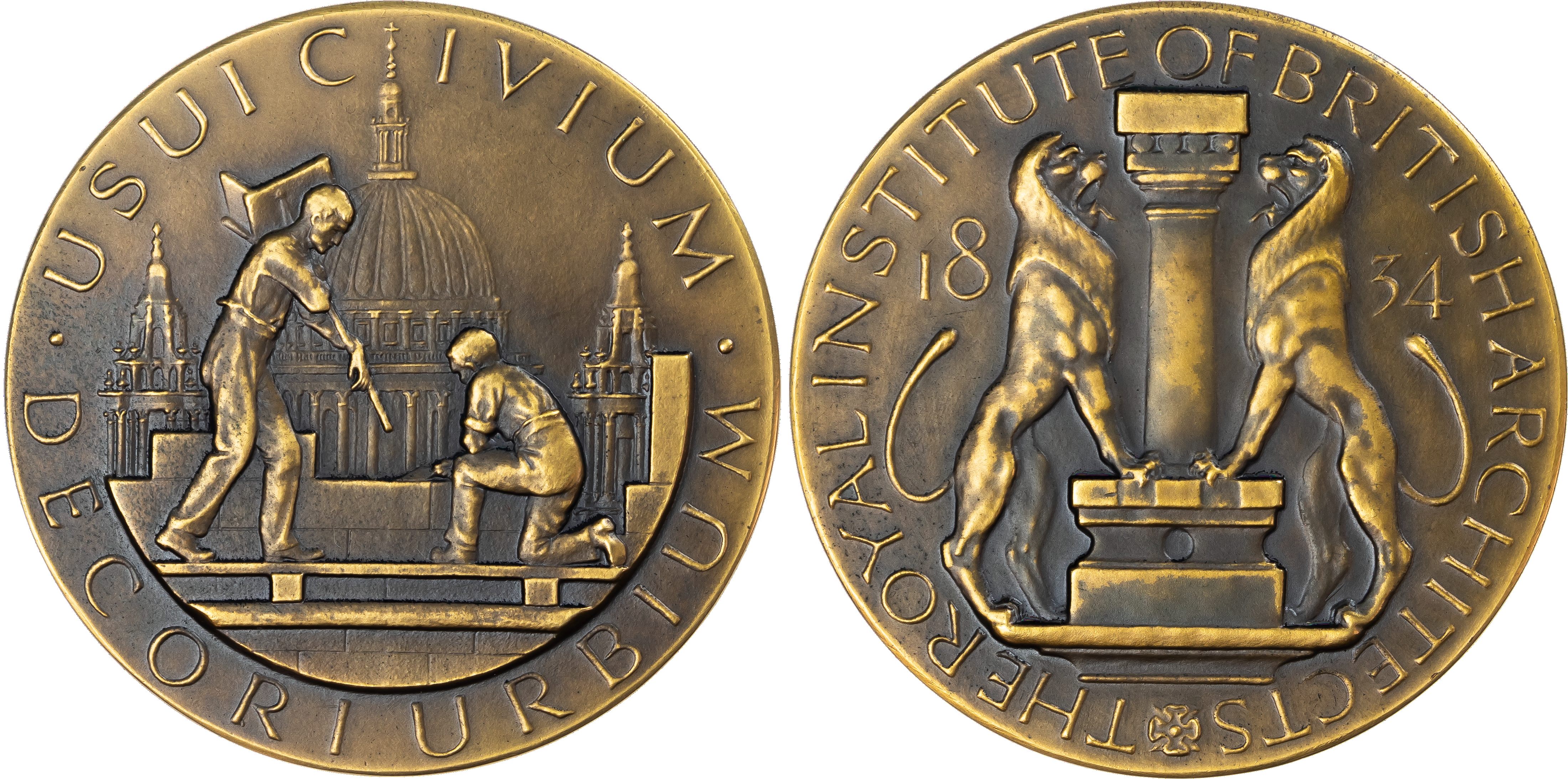 Elizabeth II, Royal Institute of British Architects, bronze prize medal (63.5mm/131.46gm) 1957.