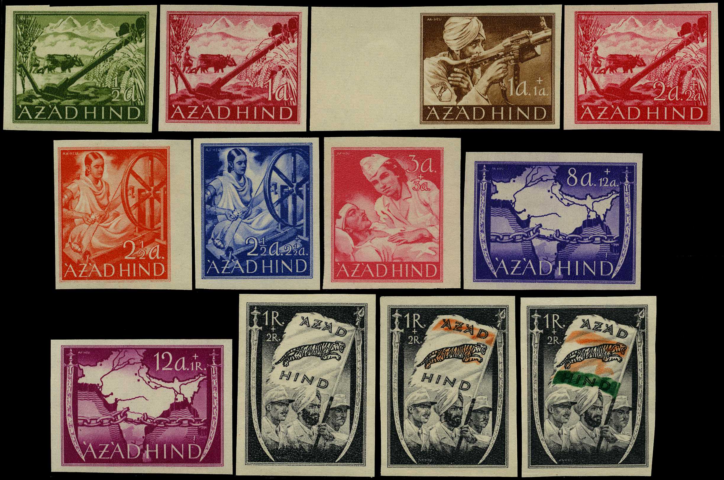 CINDERELLA: 1943 "AZAD HIND" labels, prepared...