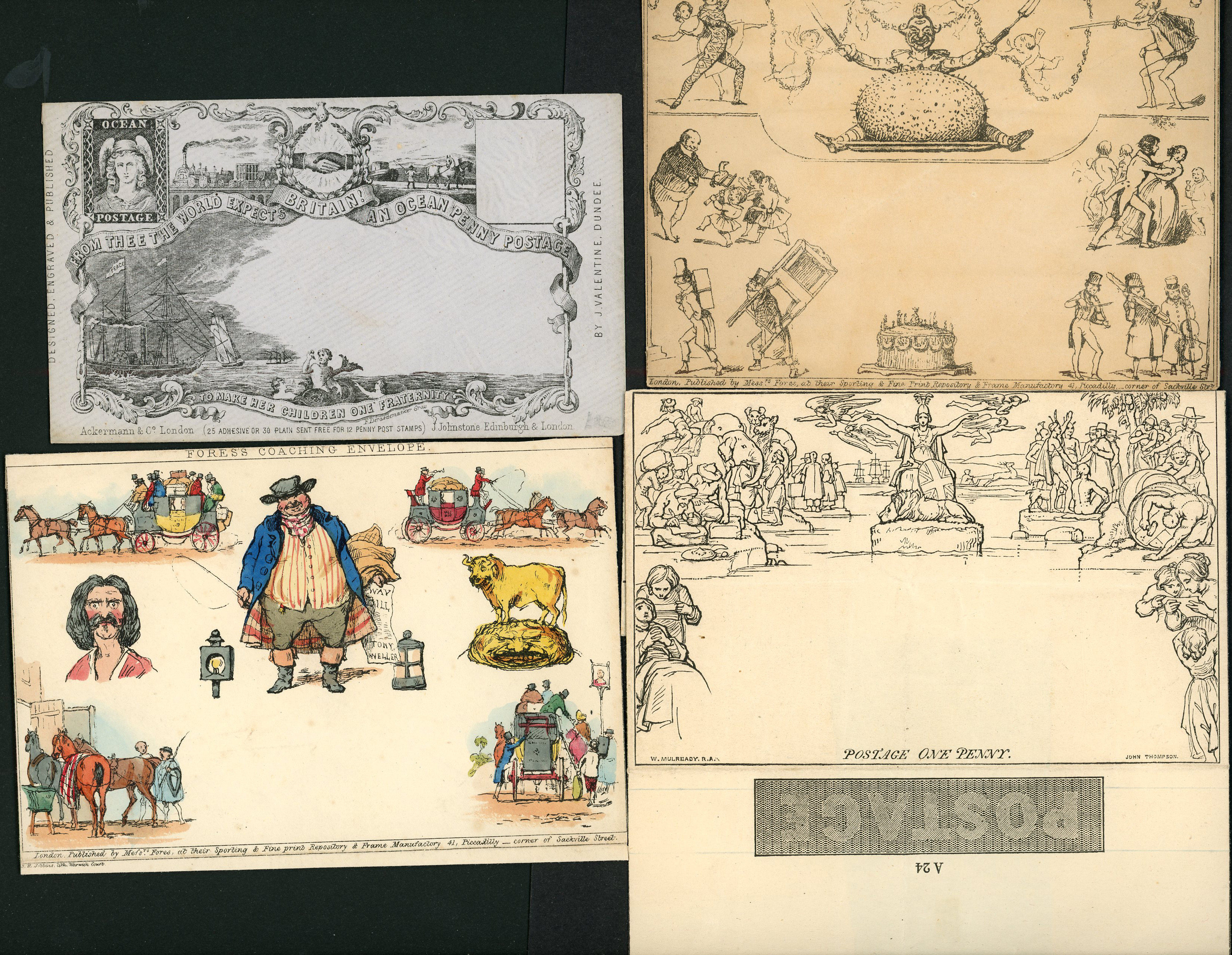 POSTAL HISTORY: small selection of Mulready...