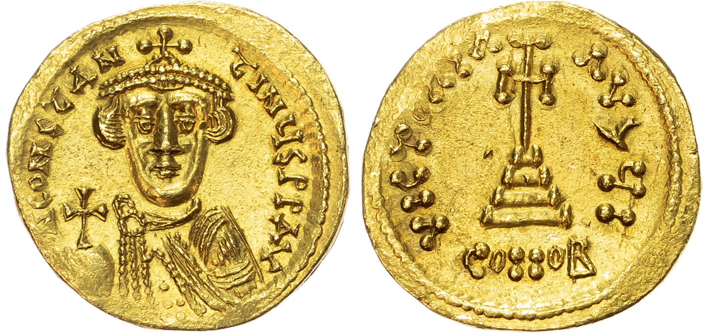 Constans II (AD 641-668) AV Solidus, Constantinople, AD 644-646, 4.47g. 