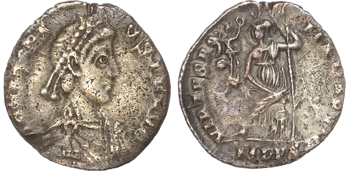 Honorius (AD 393-423) AR Siliqua, Milan, AD 395-402, 1.16g.