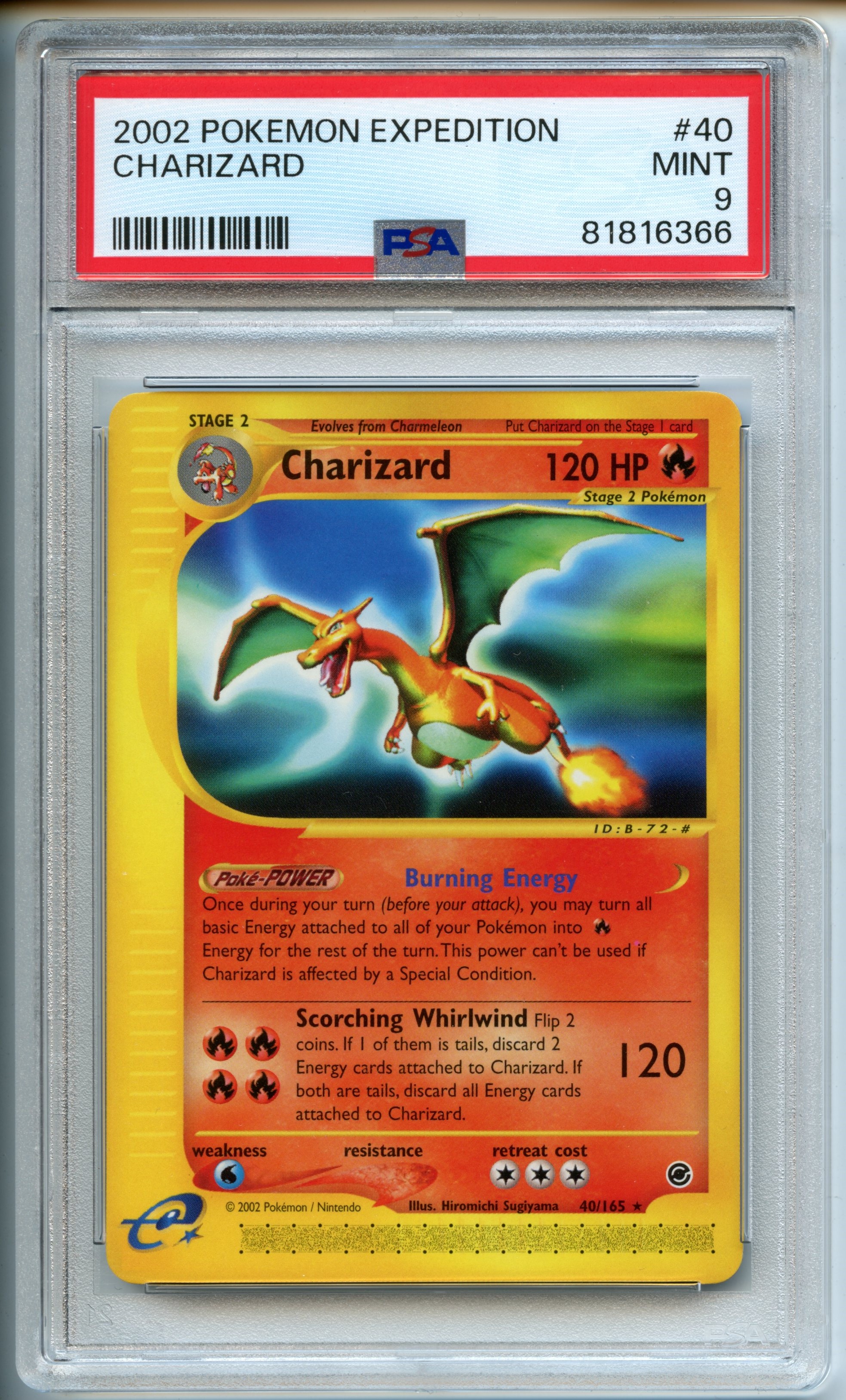 Pokémon TCG - Charizard #40 - Expedition - PSA 9