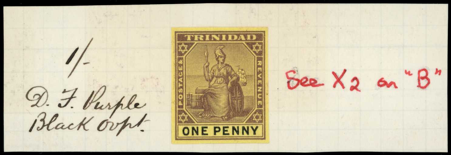 1901-06 1d imperforate colour trial in black...