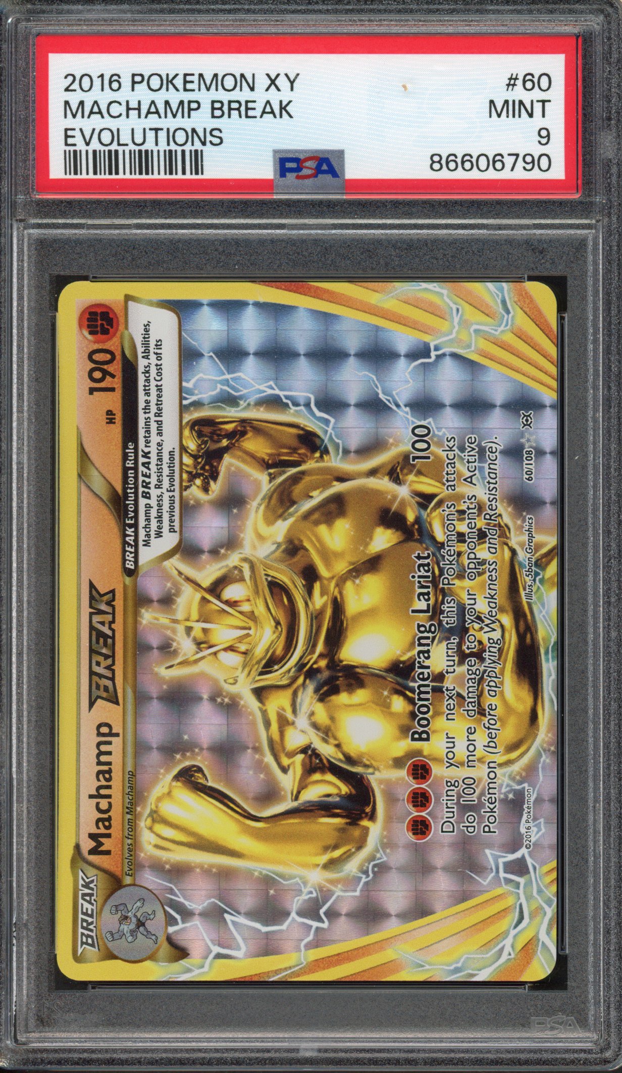 Pokémon TCG - PSA 9 Machamp Break - Evolutions 2016  