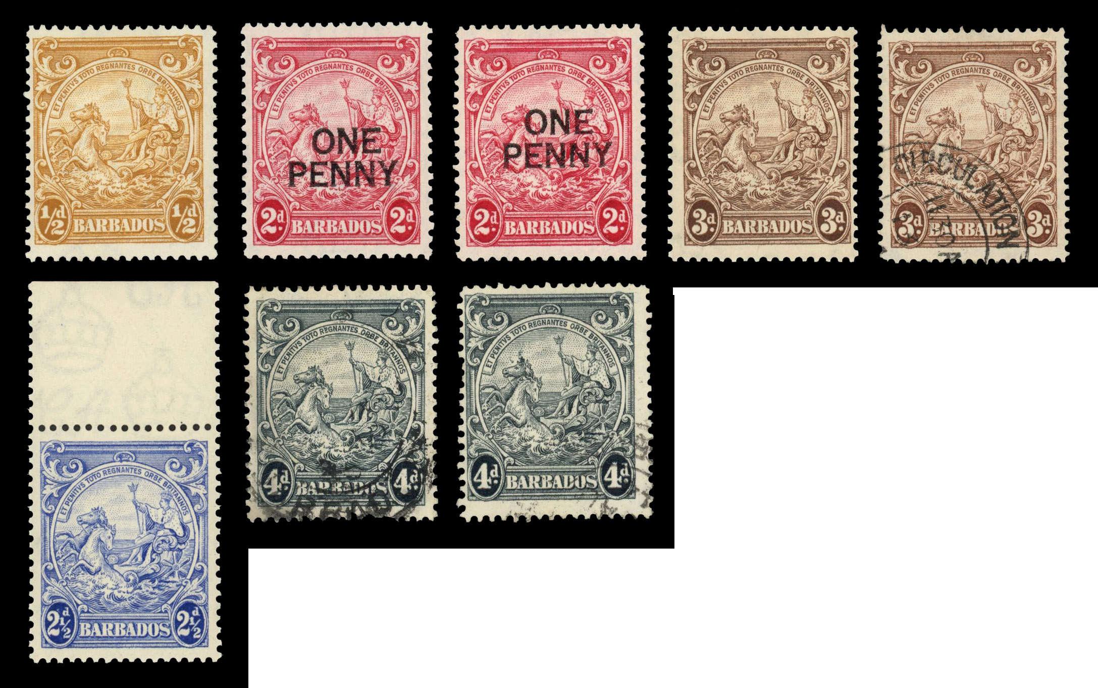 Barbados 1938-47 mint and used selection including varieties