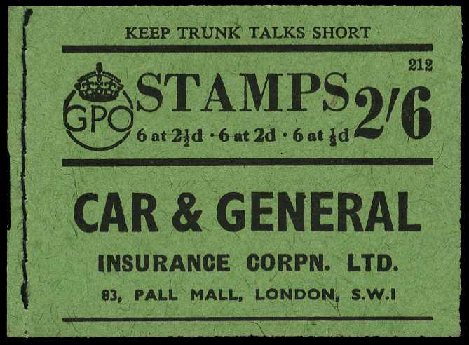 1943 (August) 2/6d booklet (#212), 2d and...