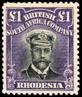 Rhodesia £1 SG 243 greyish black and blackish lilac mint