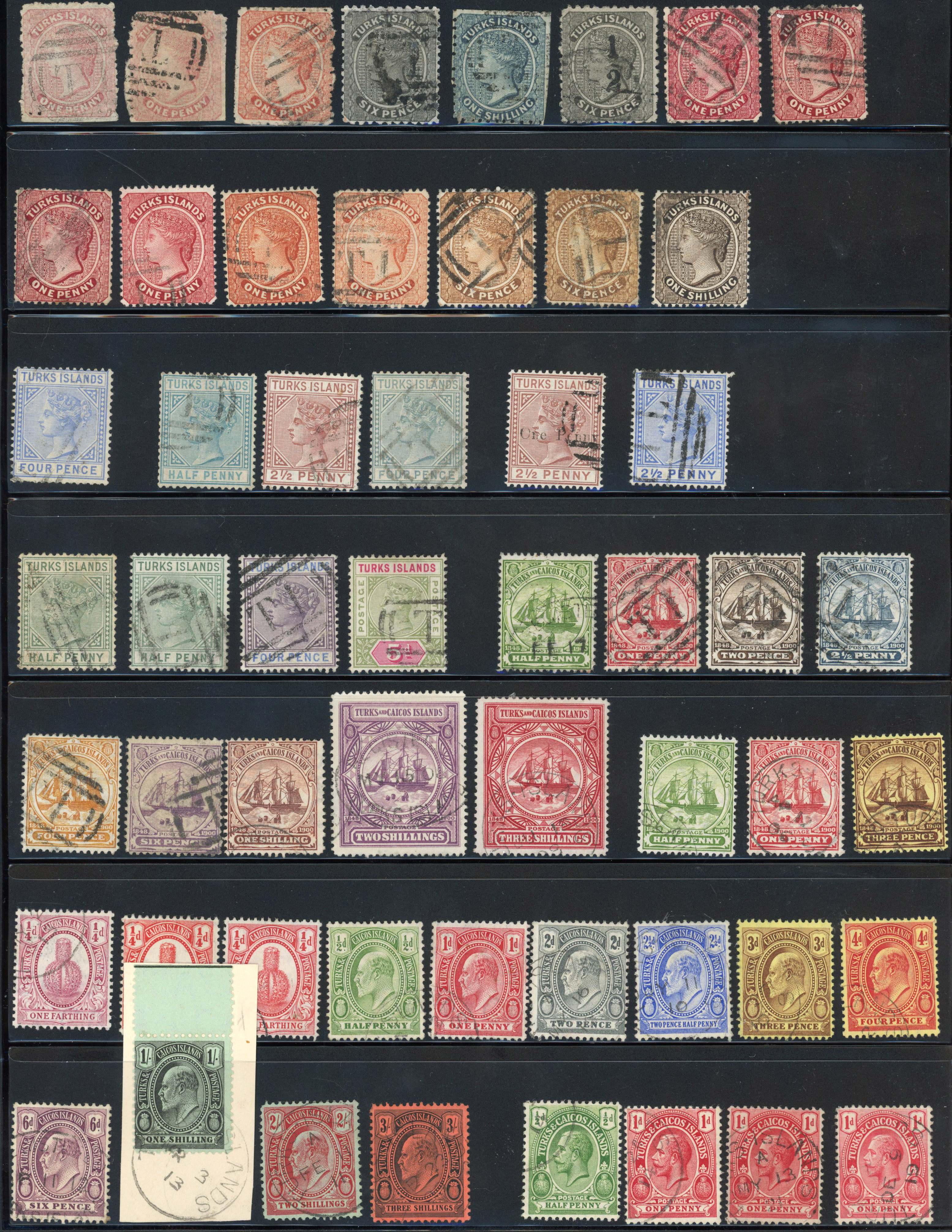 Turks and Caicos Islands 1867-1928 collection used